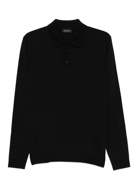 polo sweater man black ROBERTO COLLINA | 253M01004M0109